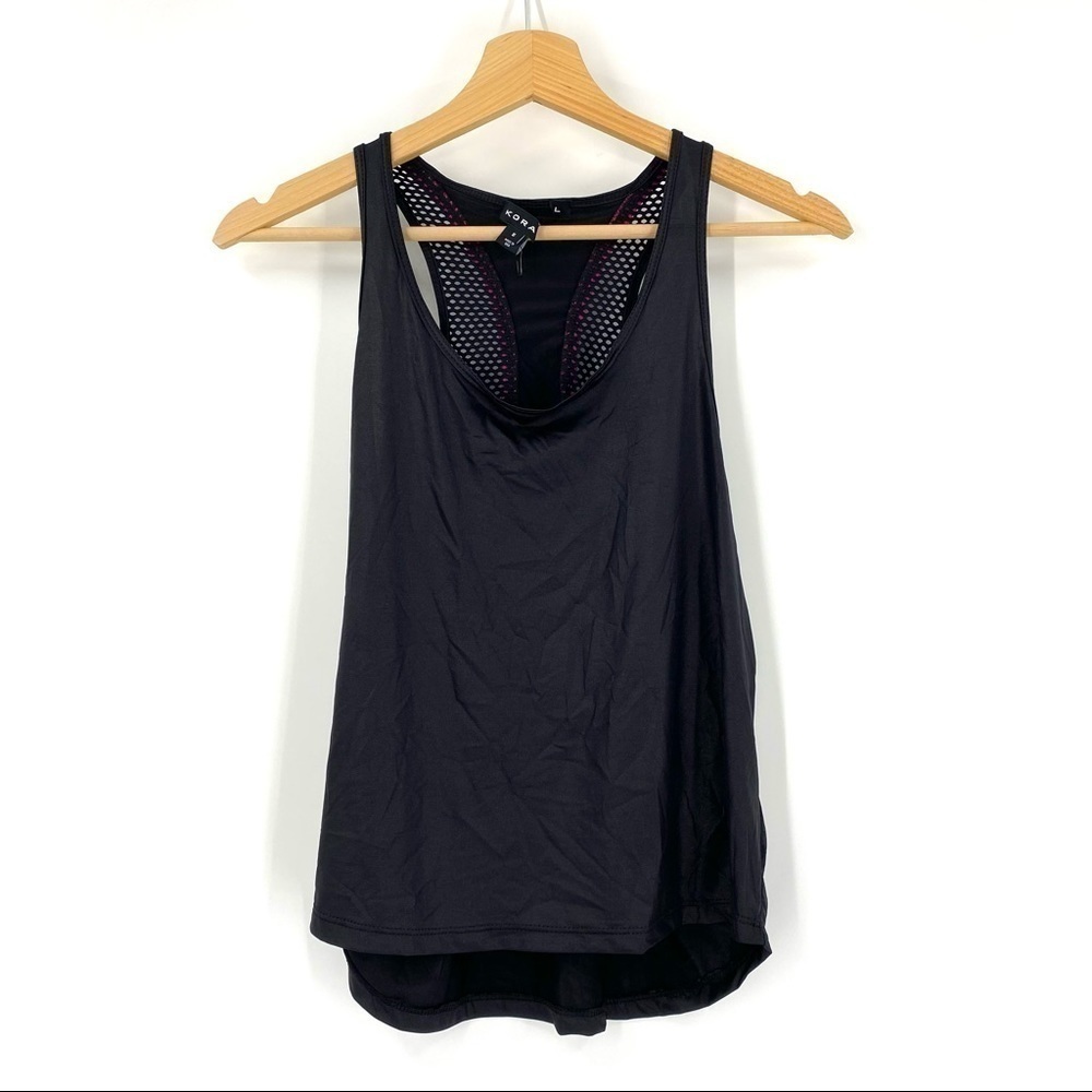 NEW Koral Black Tank Top with Pink Detailing sz Small
